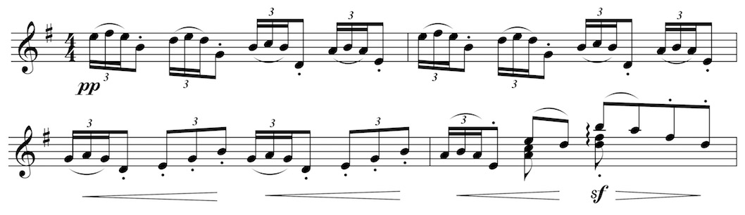 Zweite Arabesque: Hauptthema T. 5-8