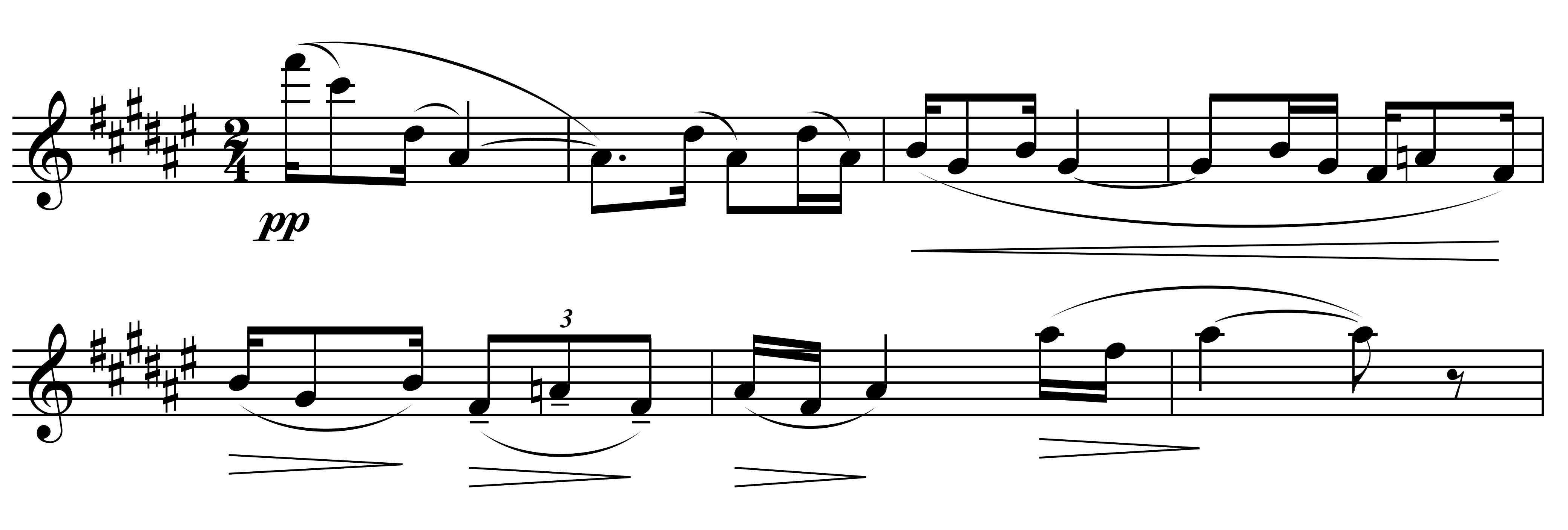 La Soirée dans Grenade, Habanera-Thema 2, T. 67-73, einstimmig