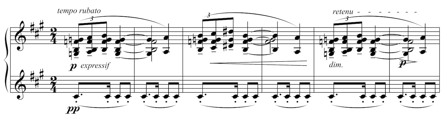 La Soirée dans Grenade, triolisches Thema, T. 23-28